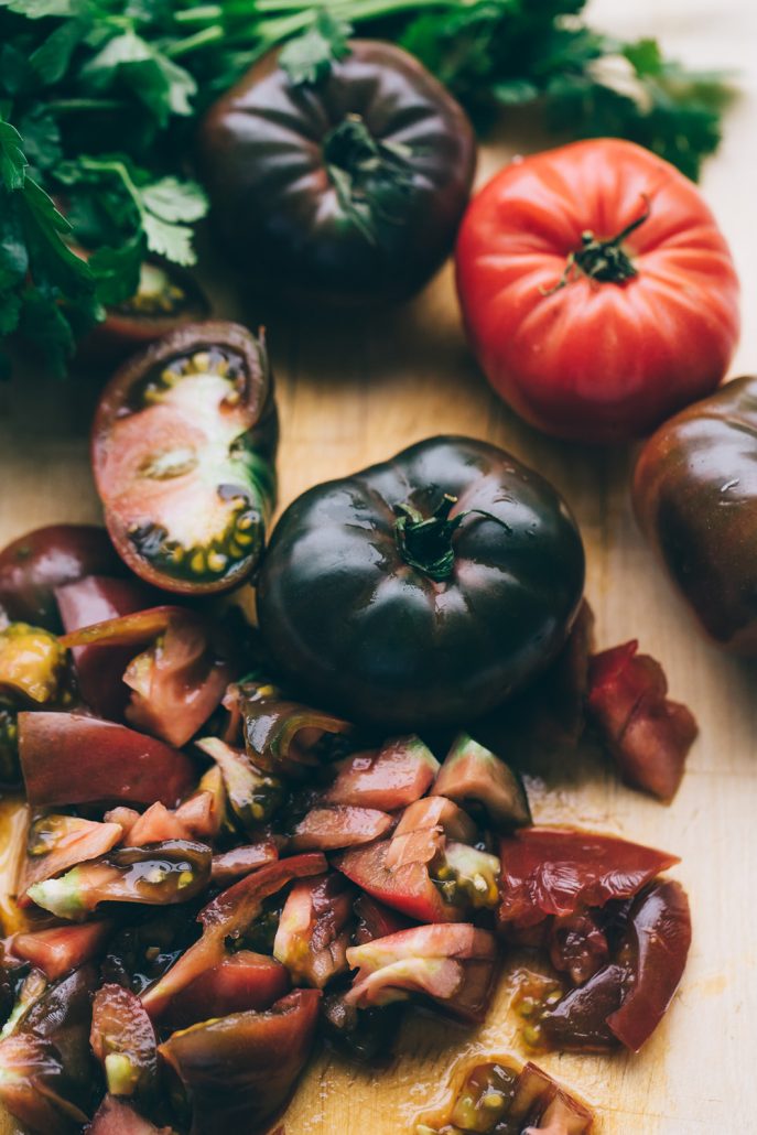 Beautiful Tomatoes to add to our Israeli Couscous for our Salmon with Mole Inspired Rub & Fresh Herb Israeli Couscous