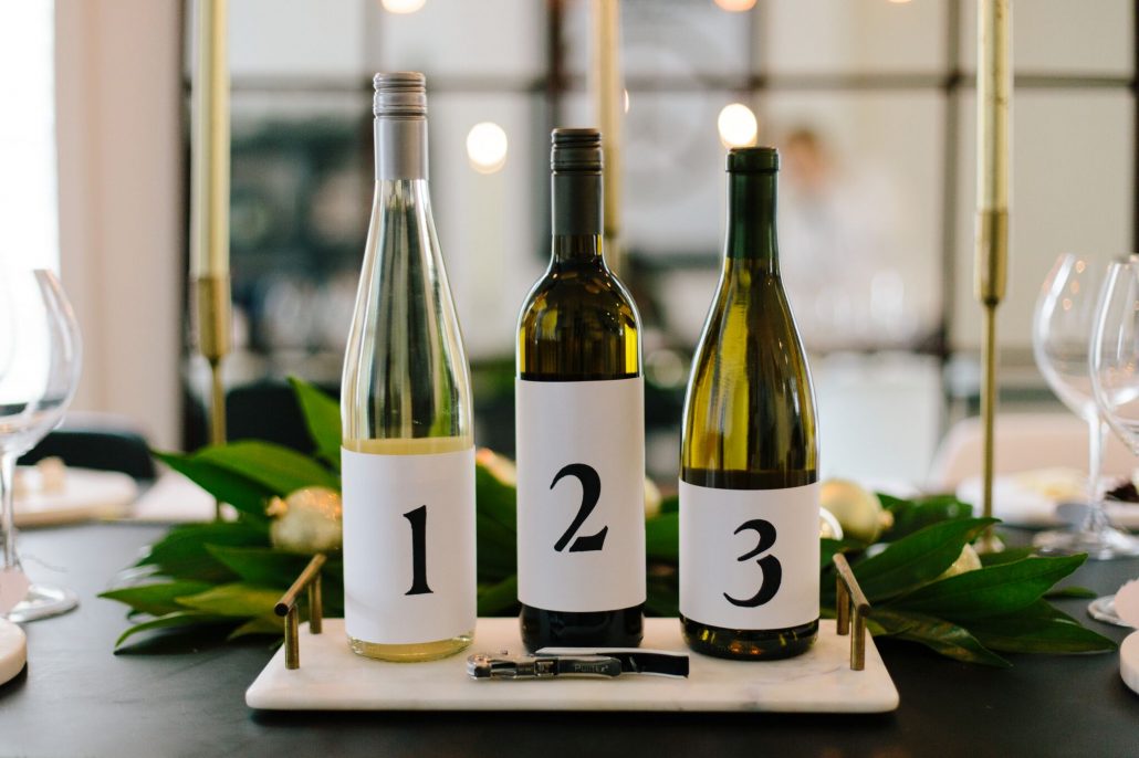 Blind wine tasting tip: Use stenciled label covers for your wines.