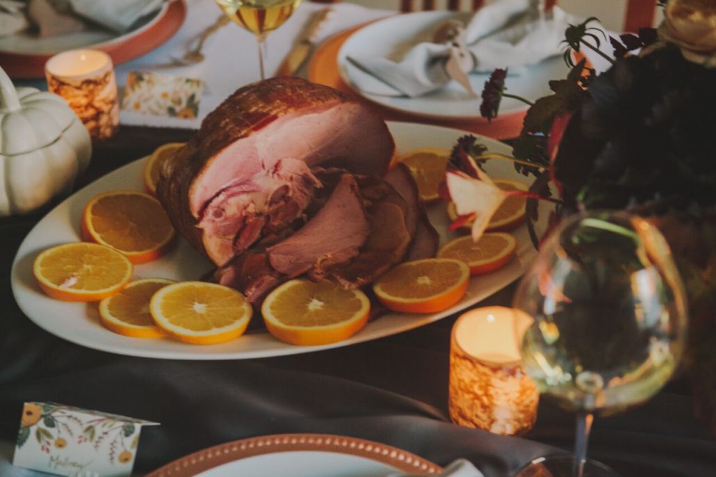 Choose ham instead of turkey for Friendsgiving so your guests don't have turkey overload!