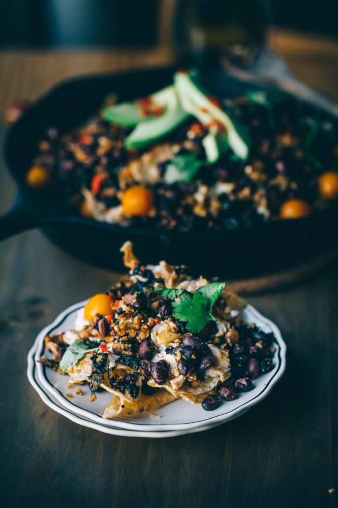 Winter Skillet Nachos with Cauliflower "Parm"