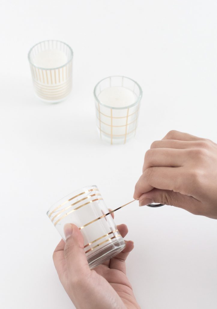 Taping design for Gold Patterned Candle Holder DIY