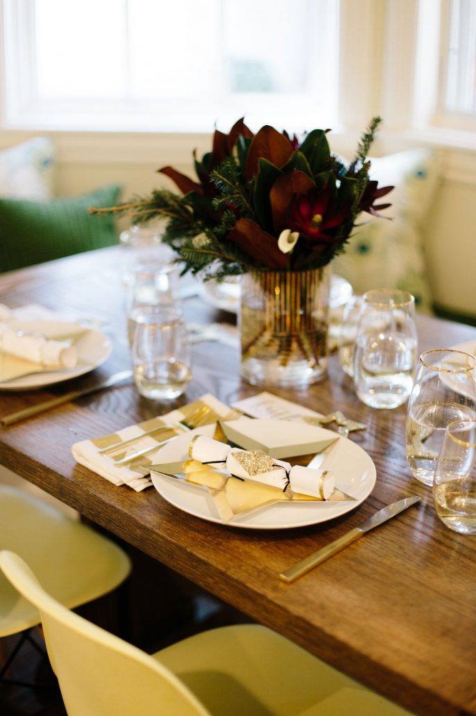 Place setting for New Year's Day Brunch