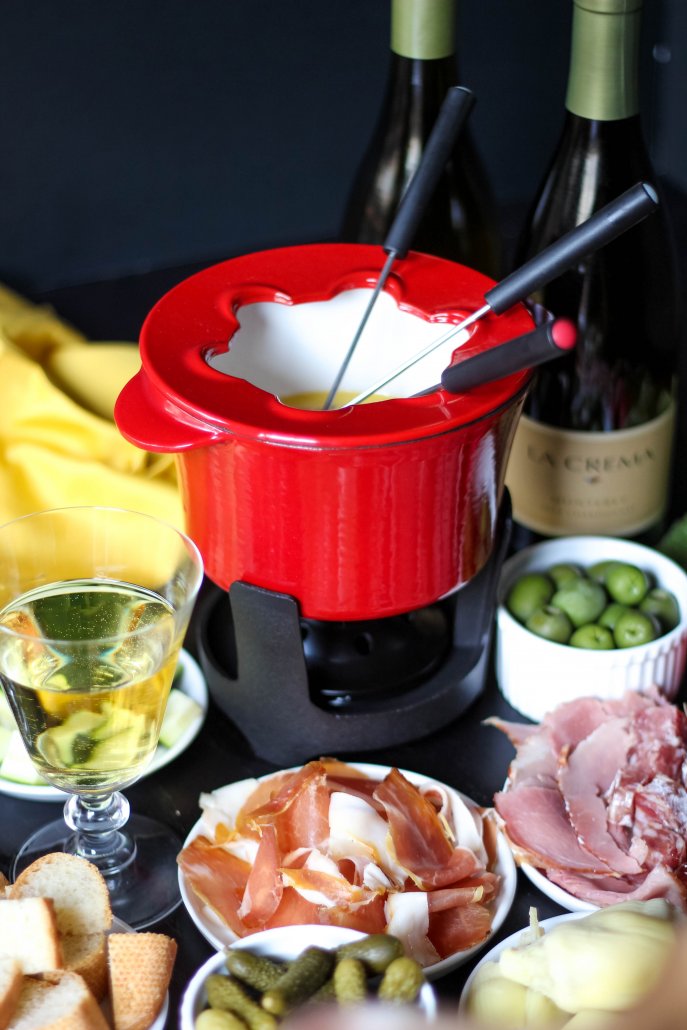 Havarti Cheese Fondue with accoutrements