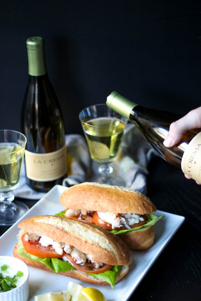 Fresh Dungeness Crab Sandwich paired with La Crema Monterey Chardonnay