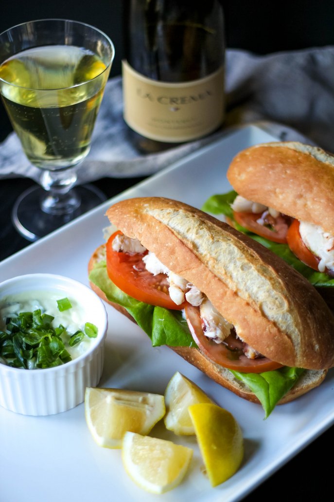 Fresh Dungeness Crab Sandwich paired with La Crema Monterey Chardonnay