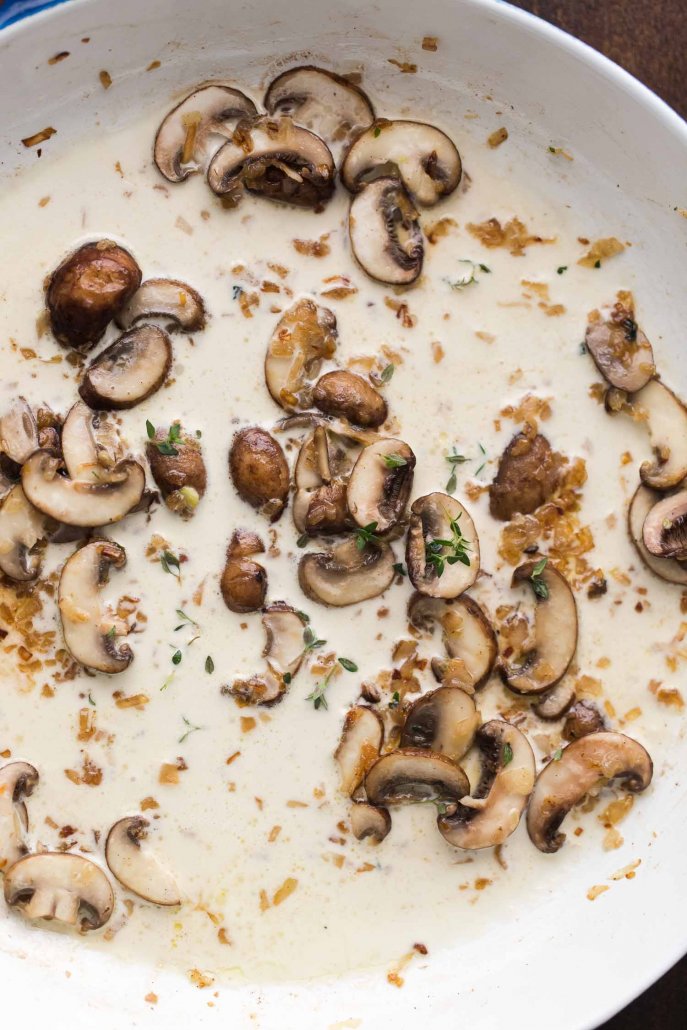 Mushroom Cream Sauce to Pour Over White Bean Gnocchi