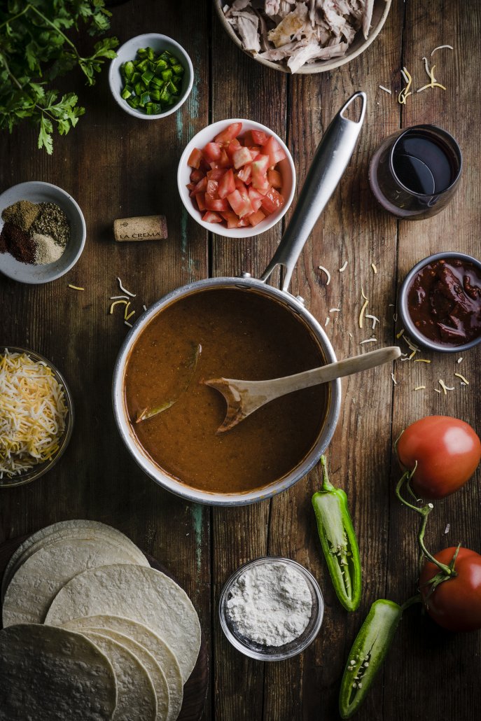 Ingredients for Skillet Baked Chipotle Enchiladas