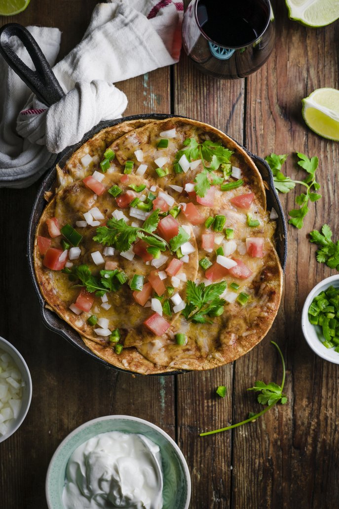 Skillet Baked Chipotle Enchiladas