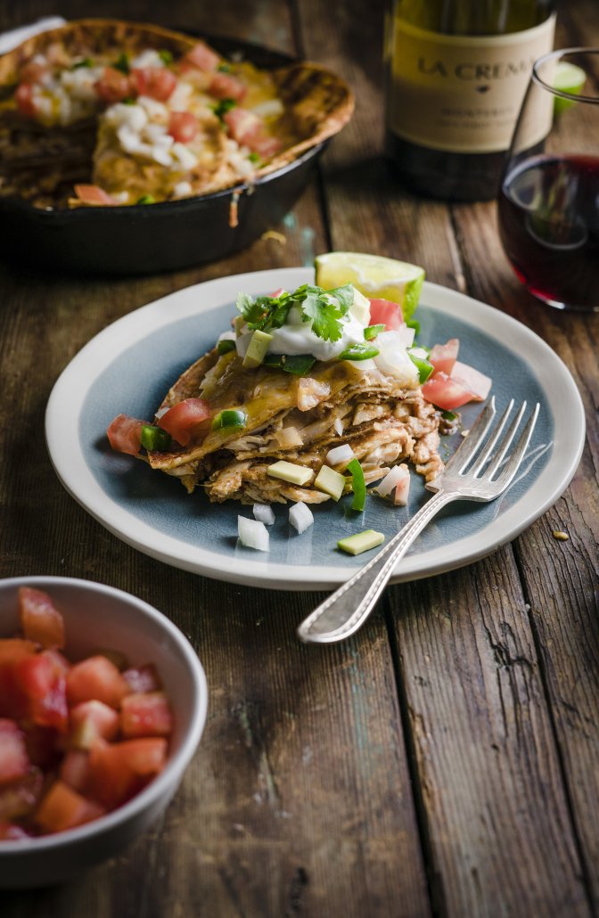 Skillet Baked Chipotle Enchiladas