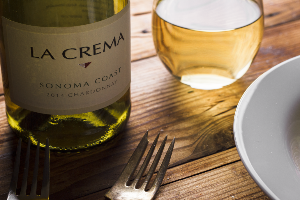 La Crema Sonoma Coast Chardonnay to pair with Herbed-Crusted Cod with Pea Purée