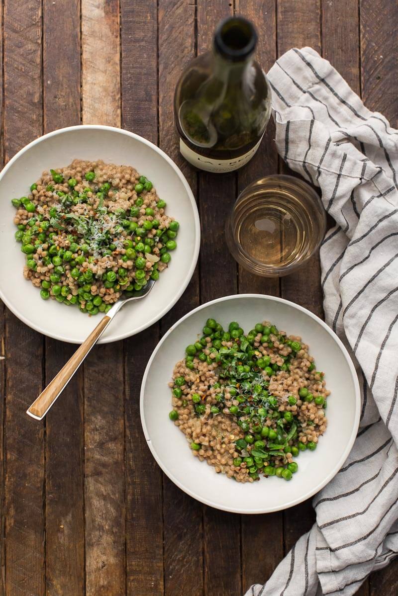 Pea Couscous Risotto with Mascarpone