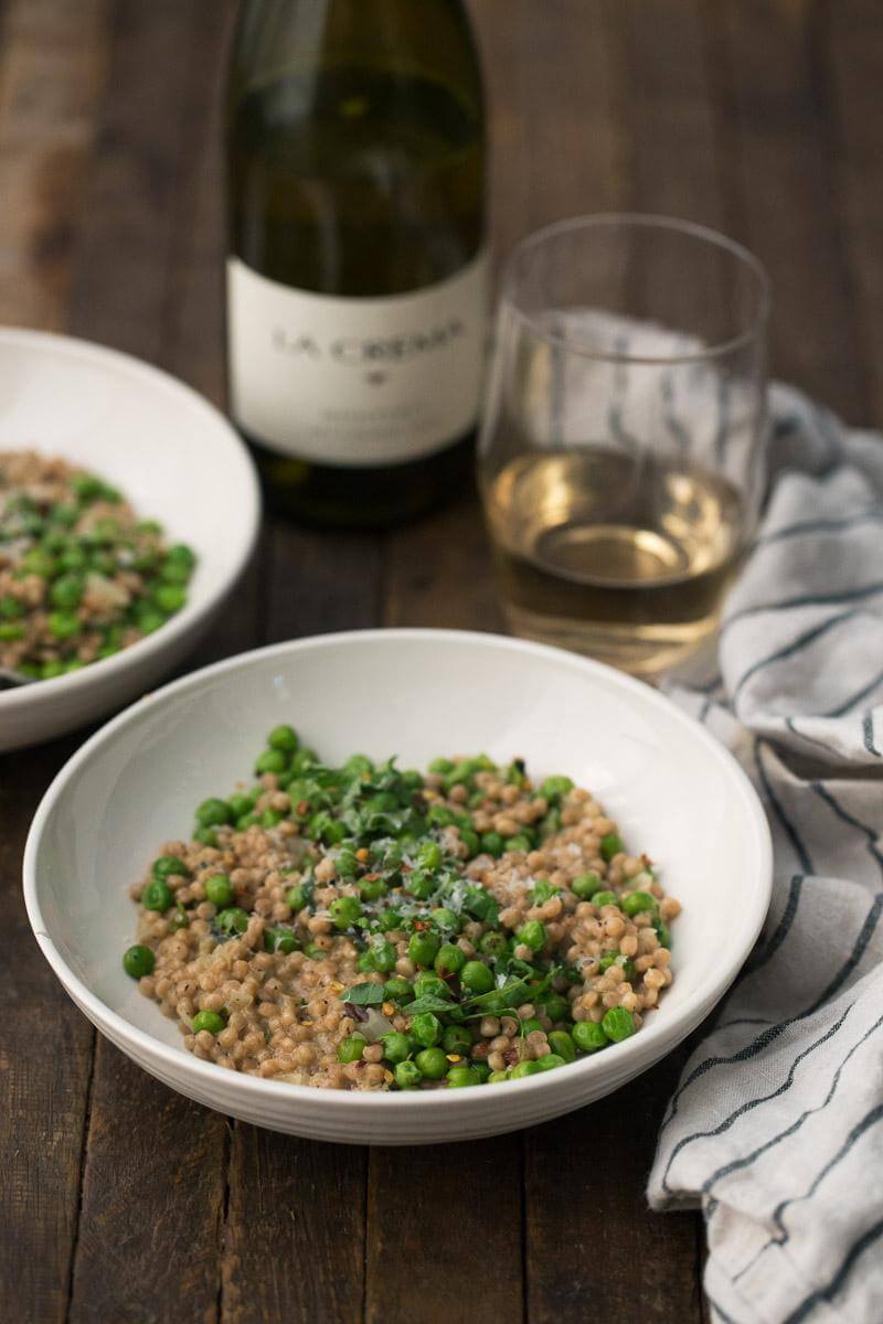 Pea Couscous Risotto with Mascarpone and Basil