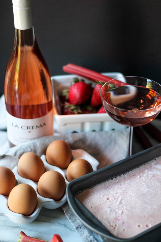 Strawberry Rhubarb Ice Cream for Mother's Day