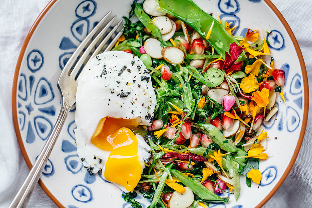 Spring Recipes Roundup: Spring Greens, Edible Flowers and Poached Eggs