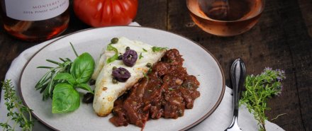 Cooking French with Rosé: Baked Halibut Provençal hero image