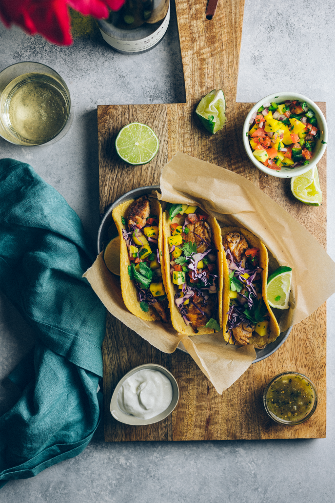 Fish Tacos With Mango Pico De Gallo