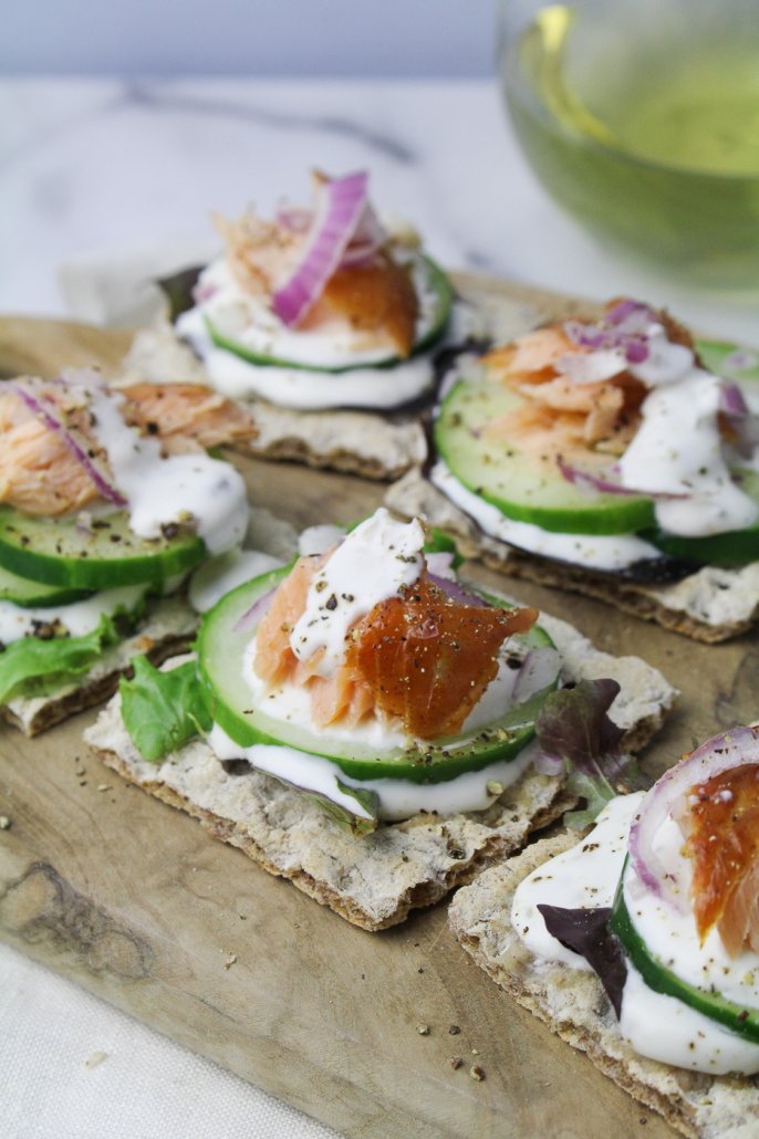 Smoked Salmon Rye Crackers with Caper Cream