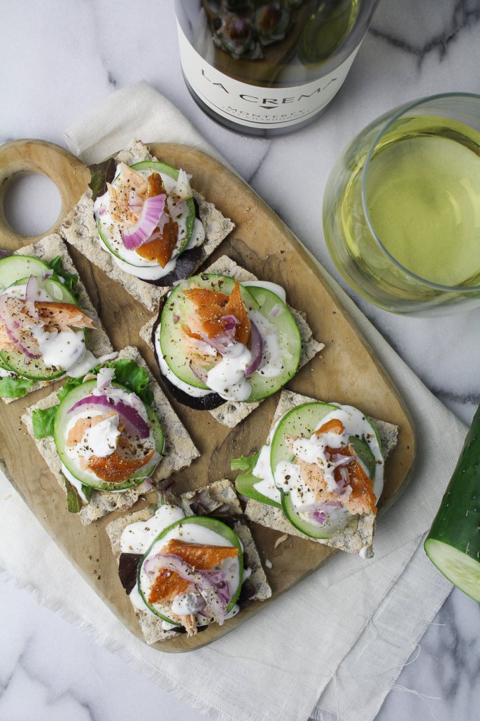 Smoked Salmon Rye Crackers with Caper Cream