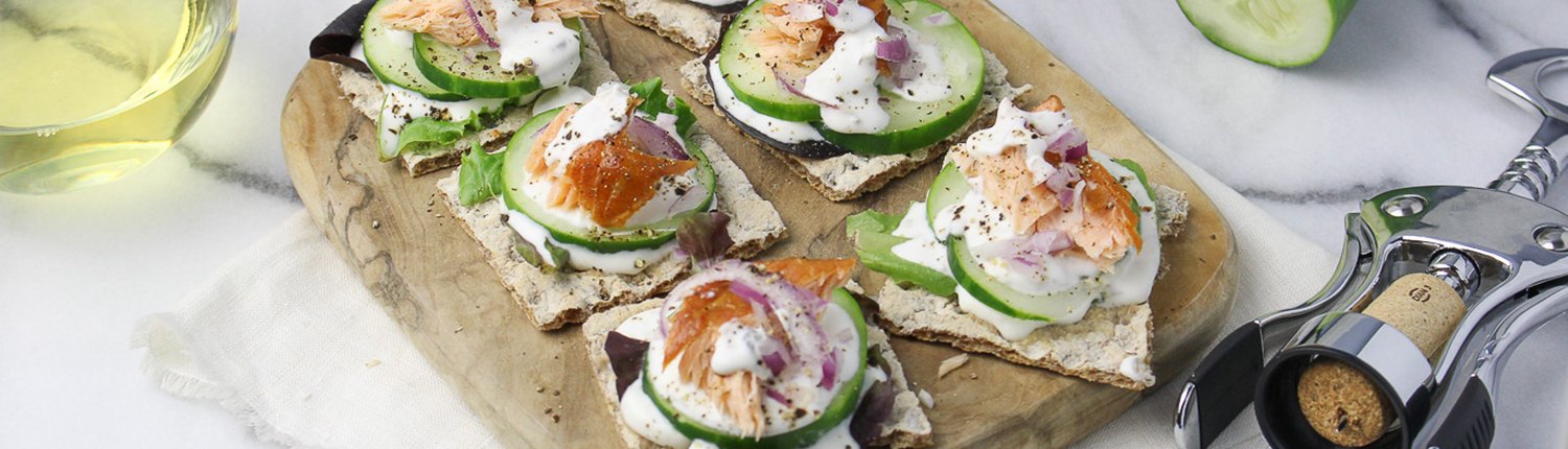 Smoked Salmon Rye Crackers with Caper Cream