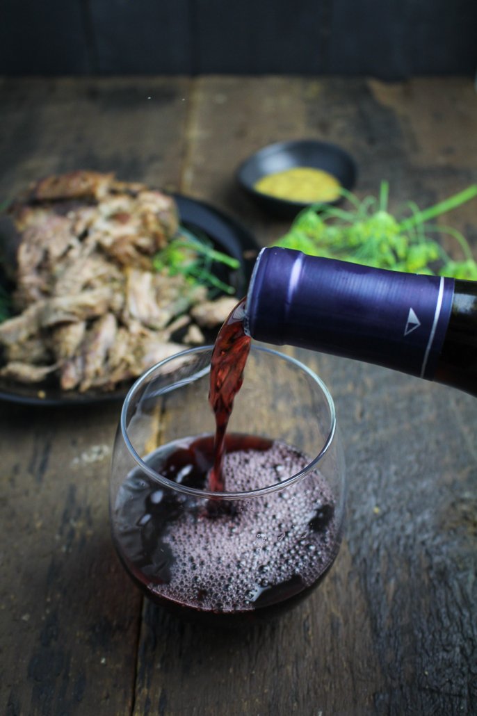 Monterey Pinot Noir to pair with Mustard and Thyme Pulled Leg of Lamb