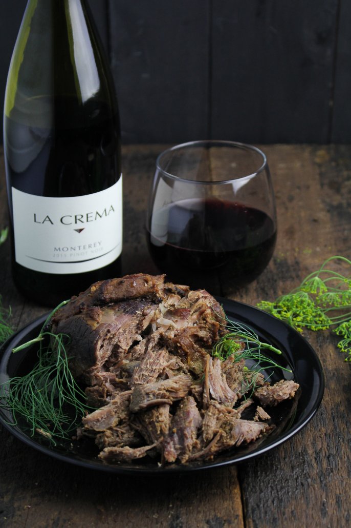 Mustard and Thyme Pulled Leg of Lamb