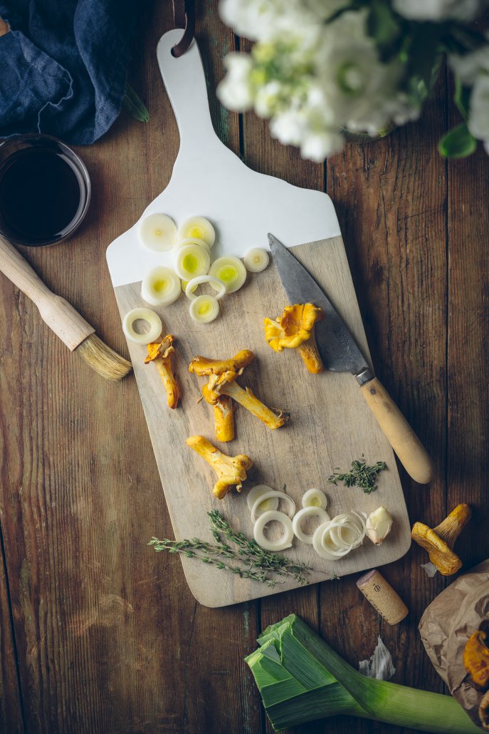 Ingredients for Chanterelle Stuffed Sweet Potatoes