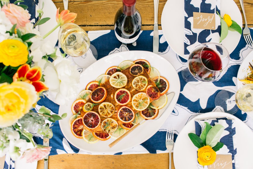 Spring Entertaining: Roasted Wild Salmon with Citrus, Chiles and Herbs