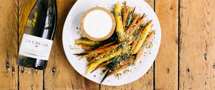 Rainbow Carrots with Yogurt and Pistachios