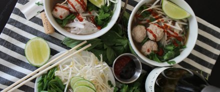 Homemade Pho with Meatballs