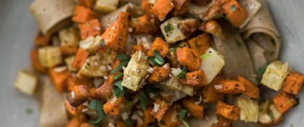 Celeriac and Sweet Potato Pasta with Tarragon Butter Sauce