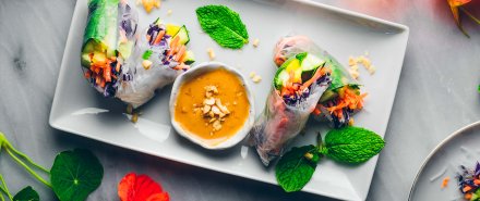 Fresh Spring Rolls with Peanut Sauce hero image