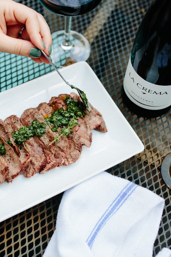 Grilled Steak with Chimichurri for National Wine Day