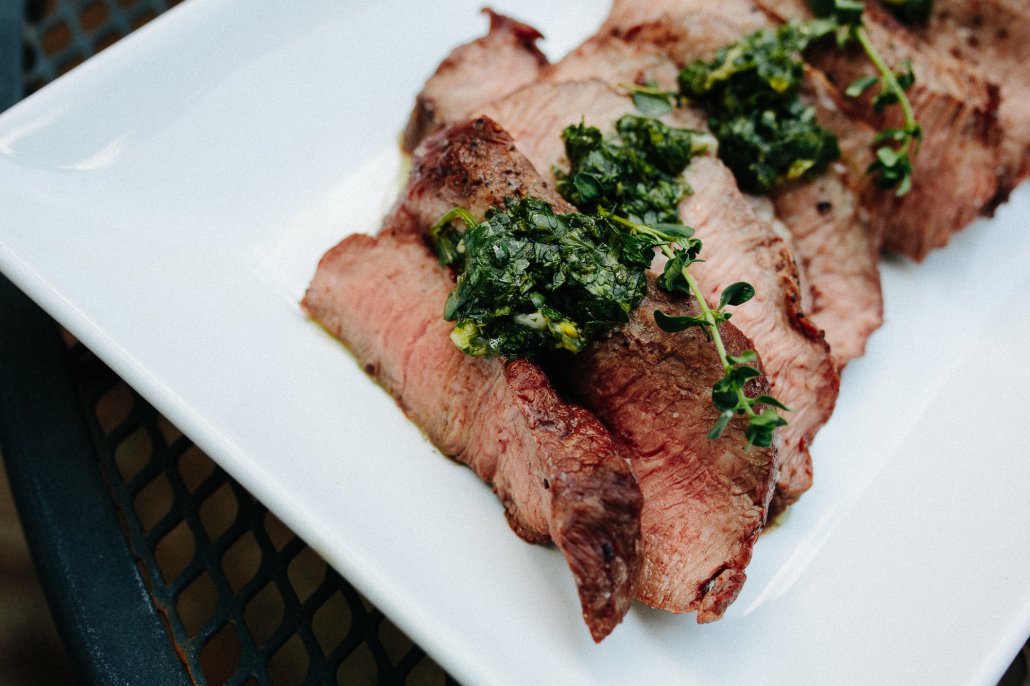 Grilled Steak with Chimichurri for National Wine Day