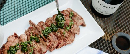 Grilled Steak with Chimichurri for National Wine Day hero image