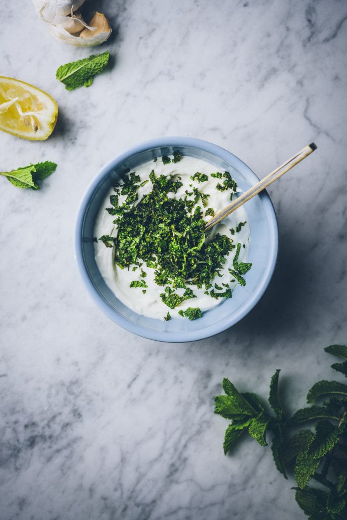 Grilled Lamb Meatballs with Mint Yogurt