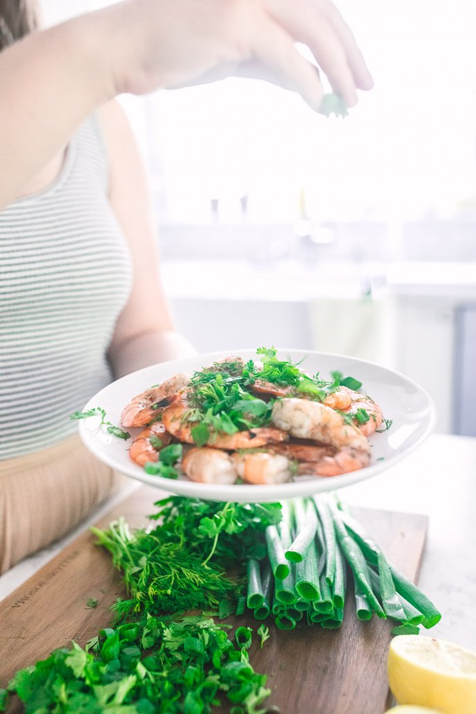 Herby Grilled Shrimp and a Chilled Grain Salad