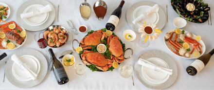 Chardonnay is the best white wine with seafood hero image