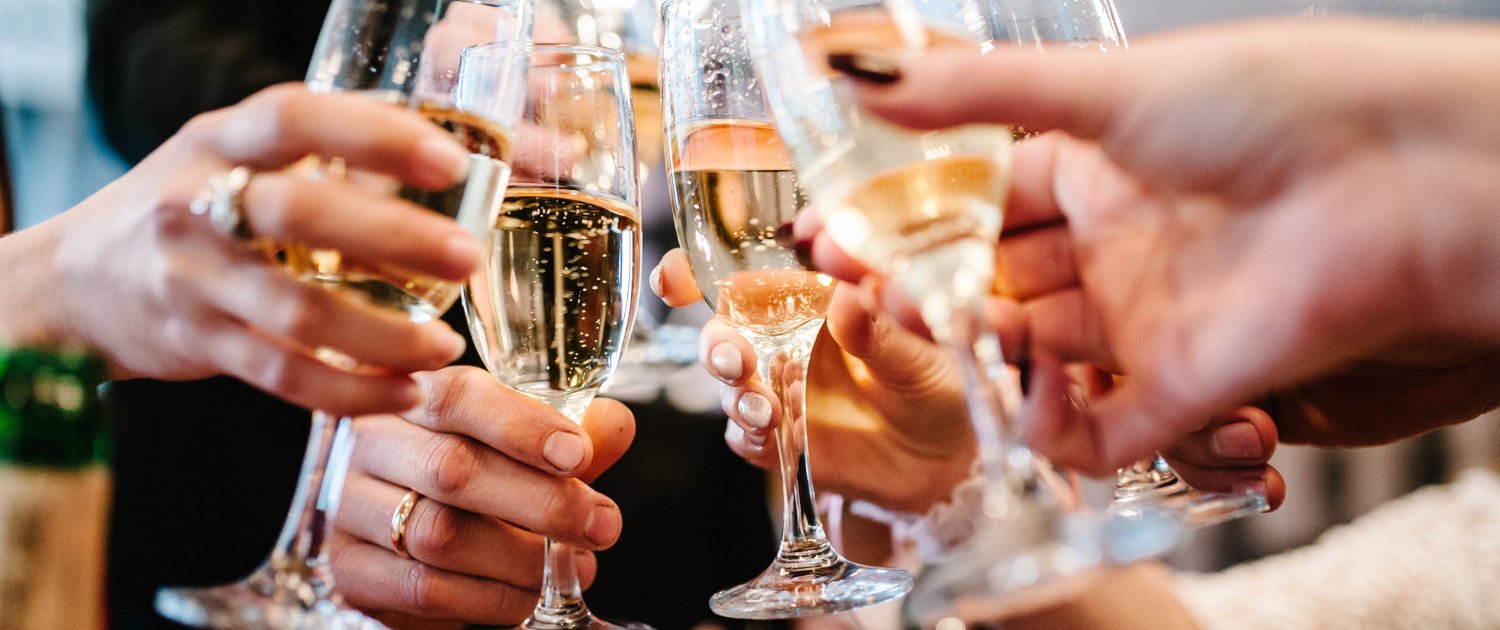 Cheers with sparkling wine
